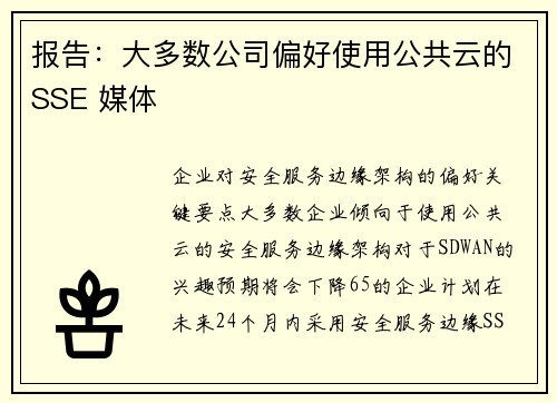 报告:大多数公司偏好使用公共云的SSE 媒体